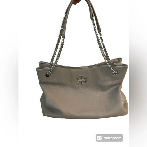 Tory Burch Britten Triple Compartment Tote in French Gray - Picture 4 of 14
